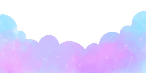 Pastel purple and blue splash watercolor border cute frame banner 