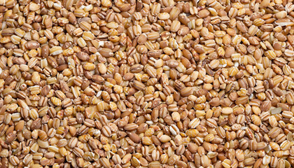 Buckwheat groats, brown hulled seeds. Buckwheat grains, background, texture.