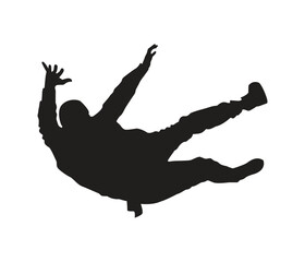  vector hand drawn  people falling down silhouette 