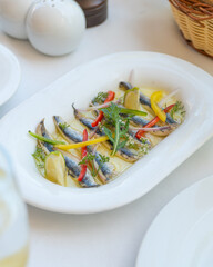 Spanish marinated anchovies starter