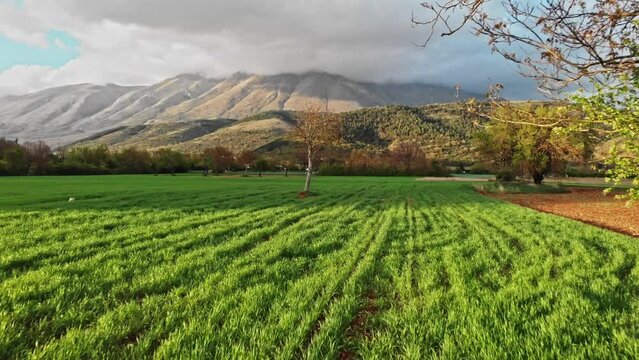 Italy drone footage of the mountain view