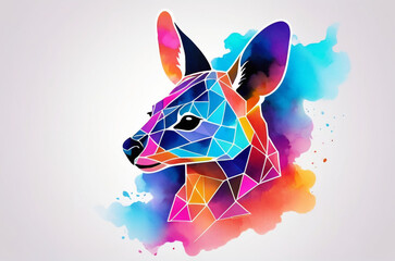 Obraz premium colorful background kangaroo head isolated background