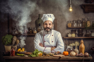 International Chef's Day. Portrait of a chef at work.