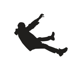  vector hand drawn  people falling down silhouette 