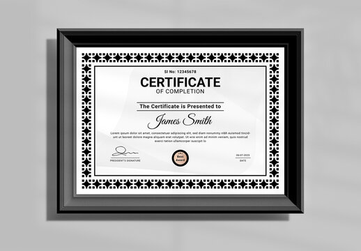 Luxury Black Border Certificate Template