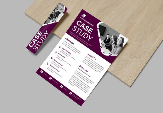 Business Case Study Layout With Perple Accents