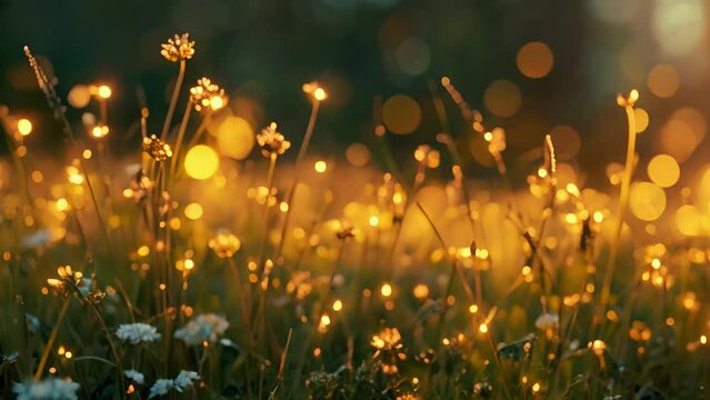 As the sun sets, the mischievous pixies light up the field with their glowing bodies, creating an enchanting display of light and color. Fantasy animation