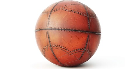 Vintage basketball ball isolated on white background