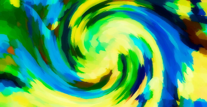 abstract yin yang symbol composition, dynamic spirals, colors and textures, yin and yang are at the service of the Tao,