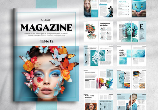 Creative Magazine Layout with Teal Accents
