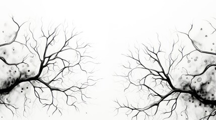 tree roots on white background