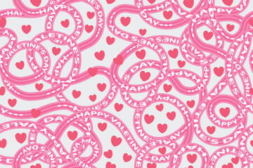 Valentine's Day background seamless pattern with seamless ribbon concept for background, greeting card, wrapping paper, fabric, cover, poster, etc.