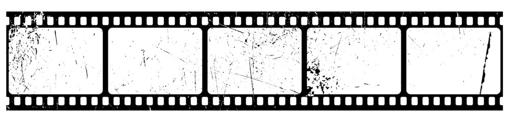 Scratched black vintage film. Template for design
