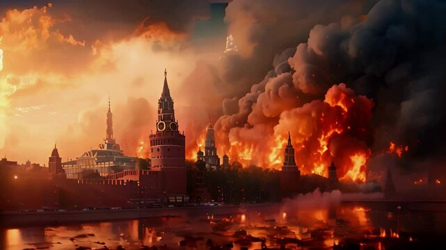 Russian City Burning