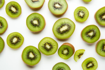 kiwi fruit against white background