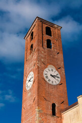 Carmine Church ancient bell and clock tower in Lucca historical center - 723794692