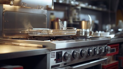 A picture of a kitchen with a stove top oven and pots. This image can be used to showcase a modern kitchen or for cooking-related content