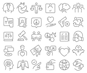 Morality line icons collection. Thin outline icons pack. Vector illustration eps10