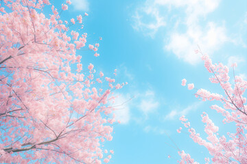 桜と青空、春の風景、3D CG © keisuke