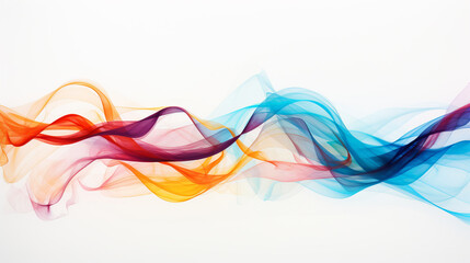paint colorful smoke wavy object. wavy passing line of smoke on pure white background. colorful smoke colors. color lines