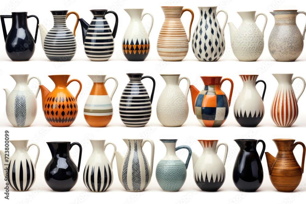 Aufkleber a variety of vases fill a shelf, offering a wide selection for various decor needs. ideal for home s