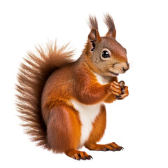 Red Squirrel Standing on Hind Legs