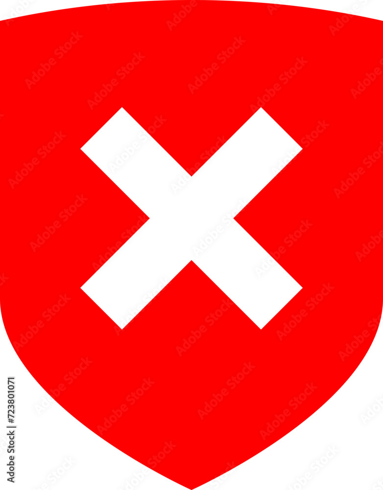 Poster shield icon vector with mark symbol. design element.