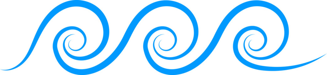 Waves vector design. Water wave icon. Wavy lines isolated.