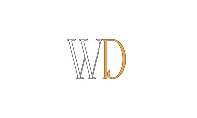 WD, DW, W, D Abstract Letters Logo Monogram	