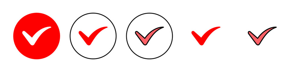 Check mark icon set illustration. Tick mark sign and symbol