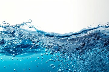 Close-up of water surface with bubbles - obrazy, fototapety, plakaty