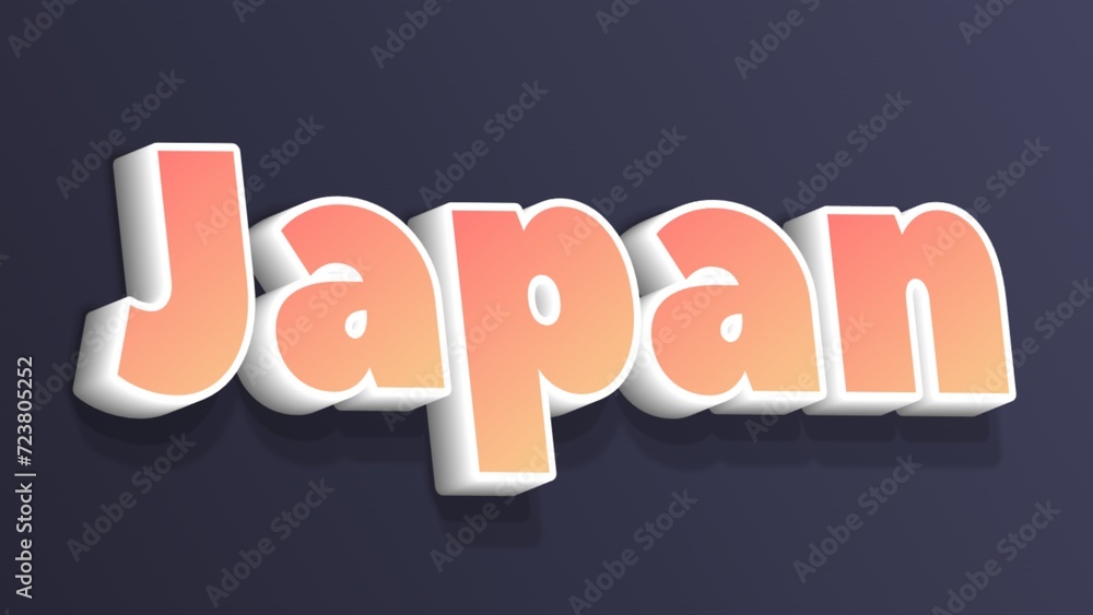 Wall mural 3D Japan text poster art