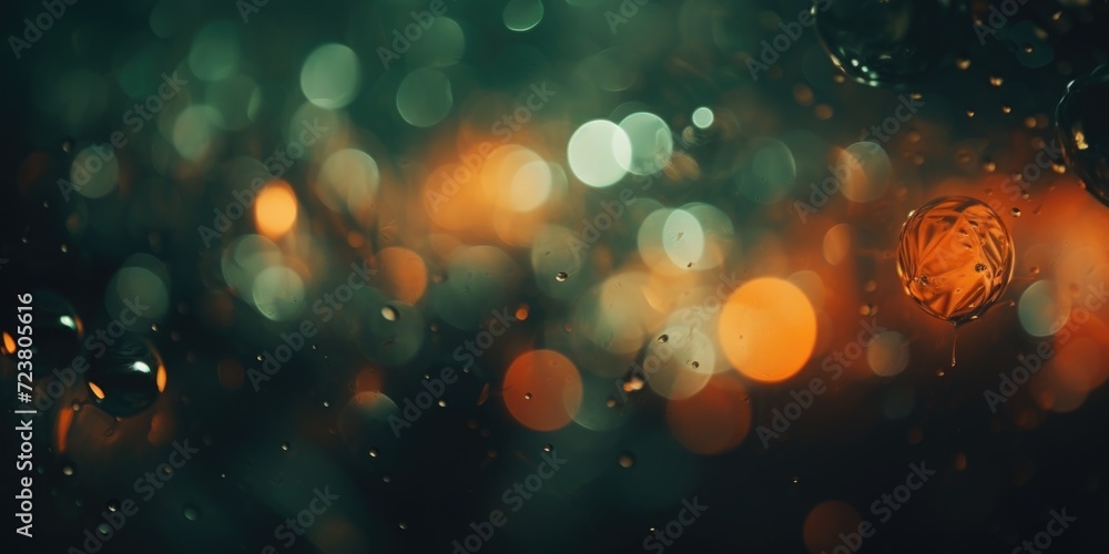 Poster A close up view of a window covered in rain droplets. Perfect for adding a touch of atmosphere to your projects
