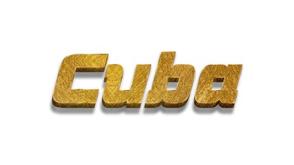 3D Cuba text poster art