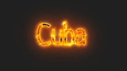 3D Cuba text poster art