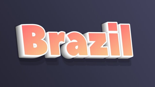 3D Brazil text poster art