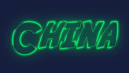 3D China text banner art