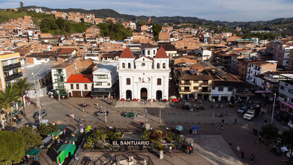 El Santuario, Antioquia - Colombia. January 20, 2024. Parish of Catholic worship located in the main park of the town