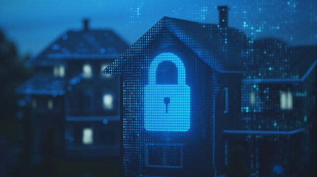 Schloss Symbol digital 3d auf Quellcode und Bin&auml;ren Codes sowie Zahlencode zur Verschl&uuml;sselung und Datenschutz Generative AI