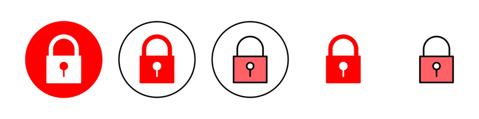 Lock icon set illustration. Padlock sign and symbol. Encryption icon. Security symbol