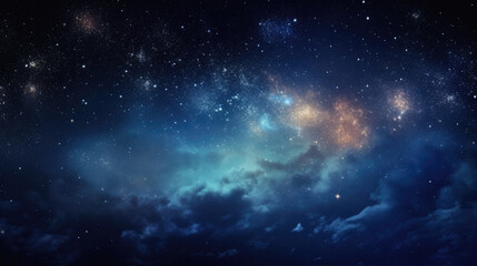 Night sky with stars and nebula as background . - obrazy, fototapety, plakaty