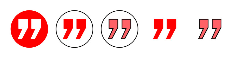 Quote icon set illustration. Quotation mark sign and symbol