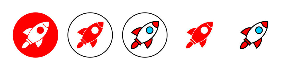 Rocket icon set illustration. Startup sign and symbol. rocket launcher icon