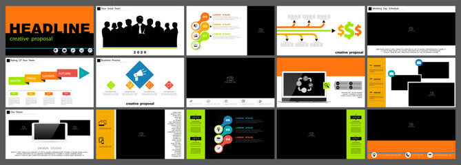 Starting a business project presentation template. Design colorful elements for presentation on white background.Vector infographic.Use in flyers and postcards, advertising annual report, technologies