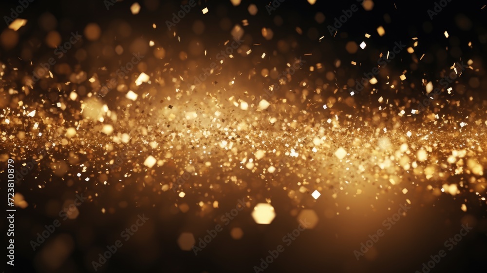 Aufkleber A dark background with an abundance of gold sparkles. Perfect for adding a touch of glamour and elegance to any design
