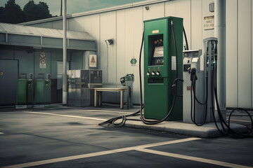 A public charging station in a parking lot