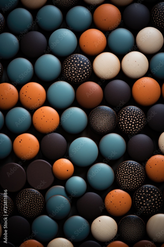 Poster a bunch of different colored eggs laying on top of each other. can be used for easter celebrations a