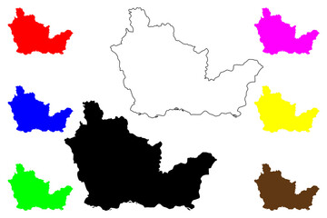 Xinxiang city (People's Republic of China, PRC) map vector illustration, scribble sketch Sinsiang Prefecture-level city map