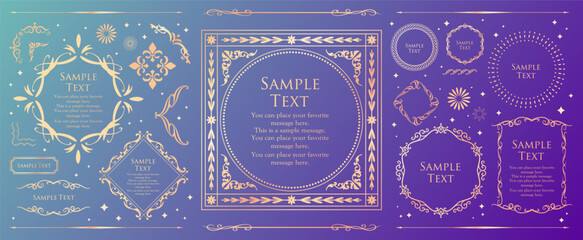 高級感のあるカードデザイン。アンティークな装飾デザイン。エレガントな縁の模様