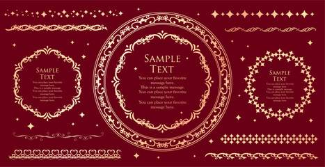 高級感のあるカードデザイン。アンティークな装飾デザイン。エレガントな縁の模様